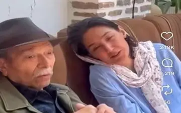 ویدیویی فوق العاده احساسی از دیدار هدیه تهرانی و استاد علی نصیریان 