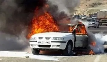  2 خودرو پس از تصادف در گردنه اسدآباد همدان آتش گرفتند