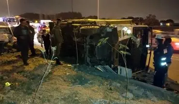تصادف شدید کامیون با پراید در کمربندی چیتگر