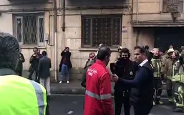 حفر تونل در ساختمان وزارت نیرو توسط آتش نشانان + فیلم