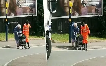 صحنه زیبایی که راننده کامیون در خیابان رقم زد