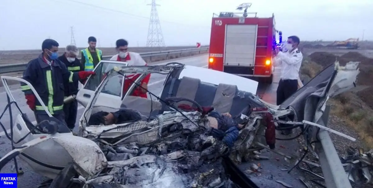 برخورد کامیون با پراید در «تاکستان» یک کشته برجای گذاشت