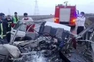 برخورد کامیون با پراید در «تاکستان» یک کشته برجای گذاشت