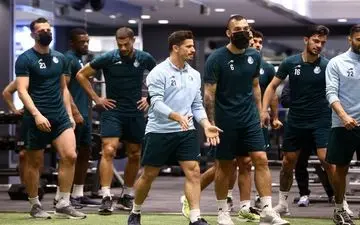 جلسه تمرینی استقلالی ها در سالن وزنه