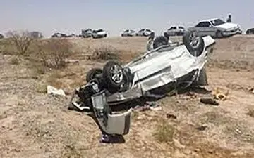 مرگ دلخراش 2 مرد در پراید واژگون شده / در جاده سبزوار رخ داد