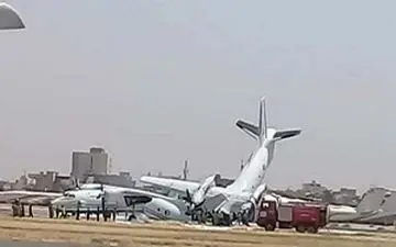 بسته شدن فرودگاه خارطوم به دلیل برخورد ۲ هواپیما+فیلم