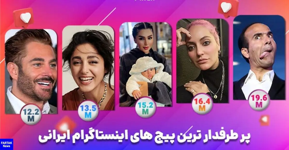 محبوب ترین افراد ایرانی در اینستاگرام/ چه کسانی بیشترین فالوور رو دارن؟