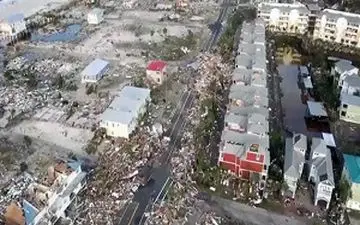 خسارات شدید طوفان مایکل در آمریکا+فیلم