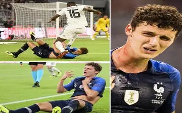 مصدومیت شدید پدیده فوتبال فرانسه در دیدار مقابل آلمان