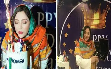 تیپ خانم بازیگر دیشب در جشن تولدش