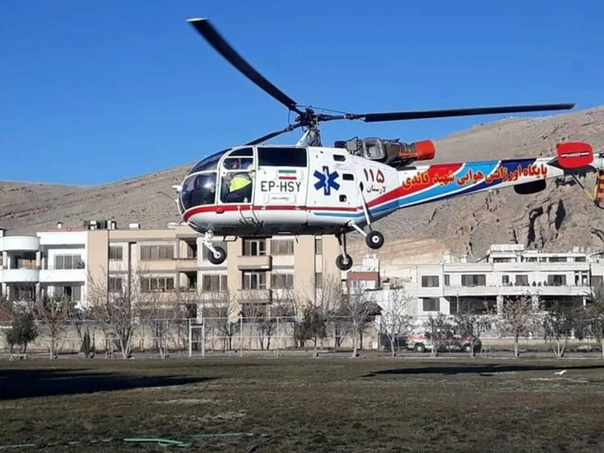  اعزام یک بیمار با استفاده از بالگرد به شیراز 