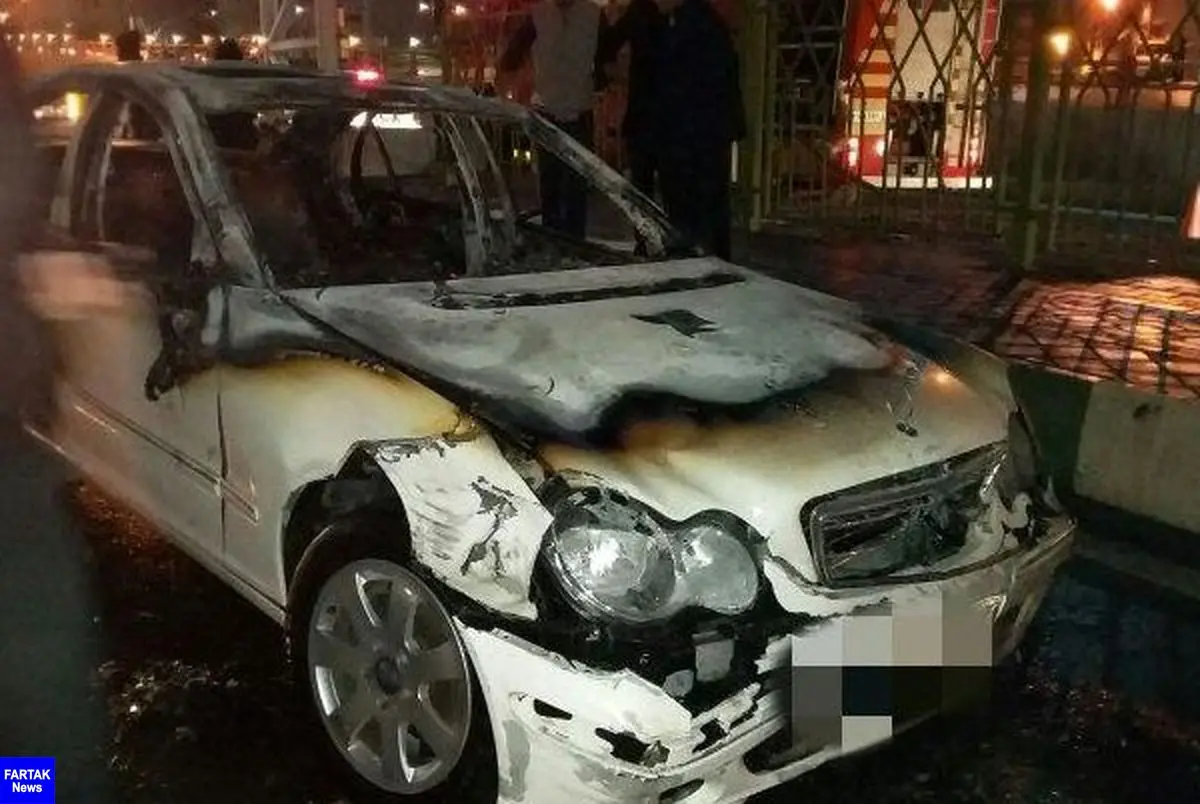 آتش سوزی خودرو در خیابان توانیر جنوبی تبریز