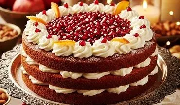 آموزش تصویری کیک یلدایی ساده؛ خوشگل، سریع و مناسب مهمانی