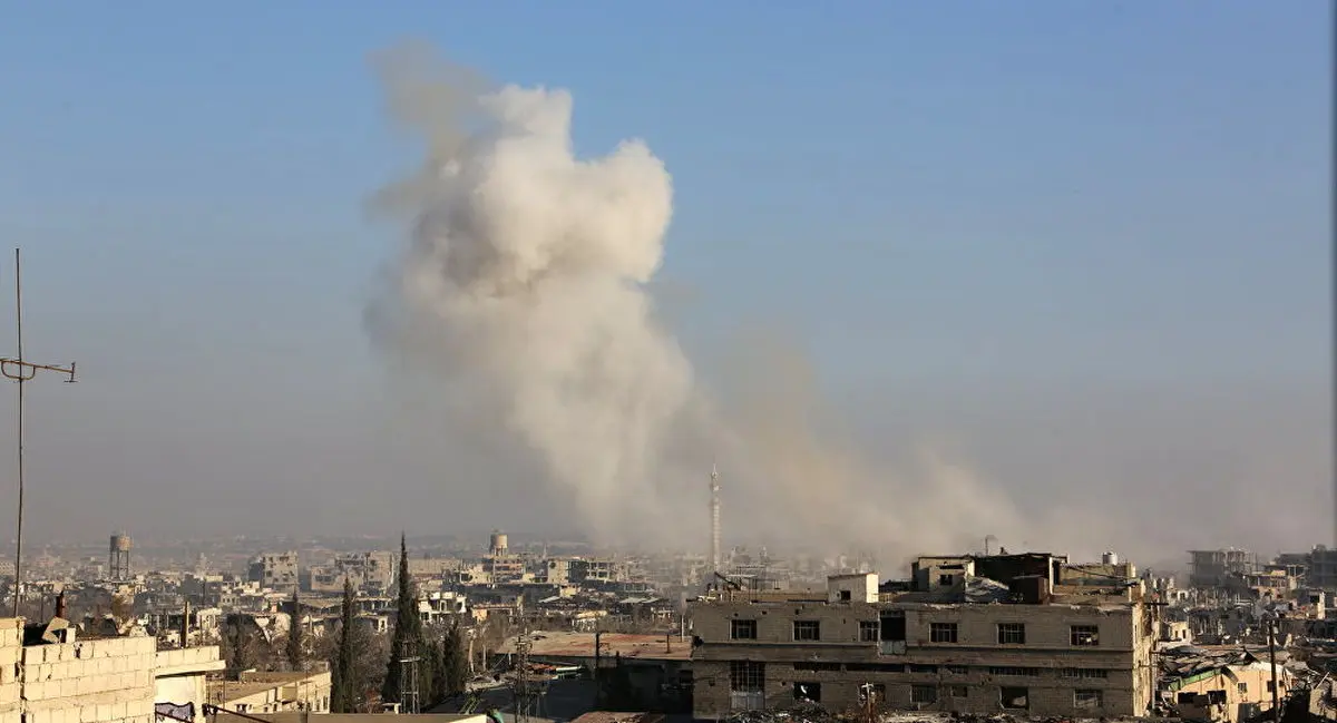 حمله راکتی به ساختمان تجاری روسیه در دمشق 