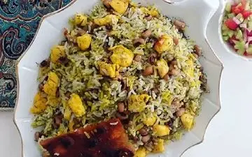 طرز تهیه پلو جعفری زعفرانی؛ غذای خوشمزه و مجلسی با گوشت مرغ