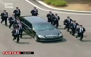 اسکورت عجیب رهبر کره شمالی + فیلم