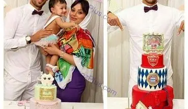 جشن تولد فوتبالیست مشهور کنار همسر و فرزندش+عکس
