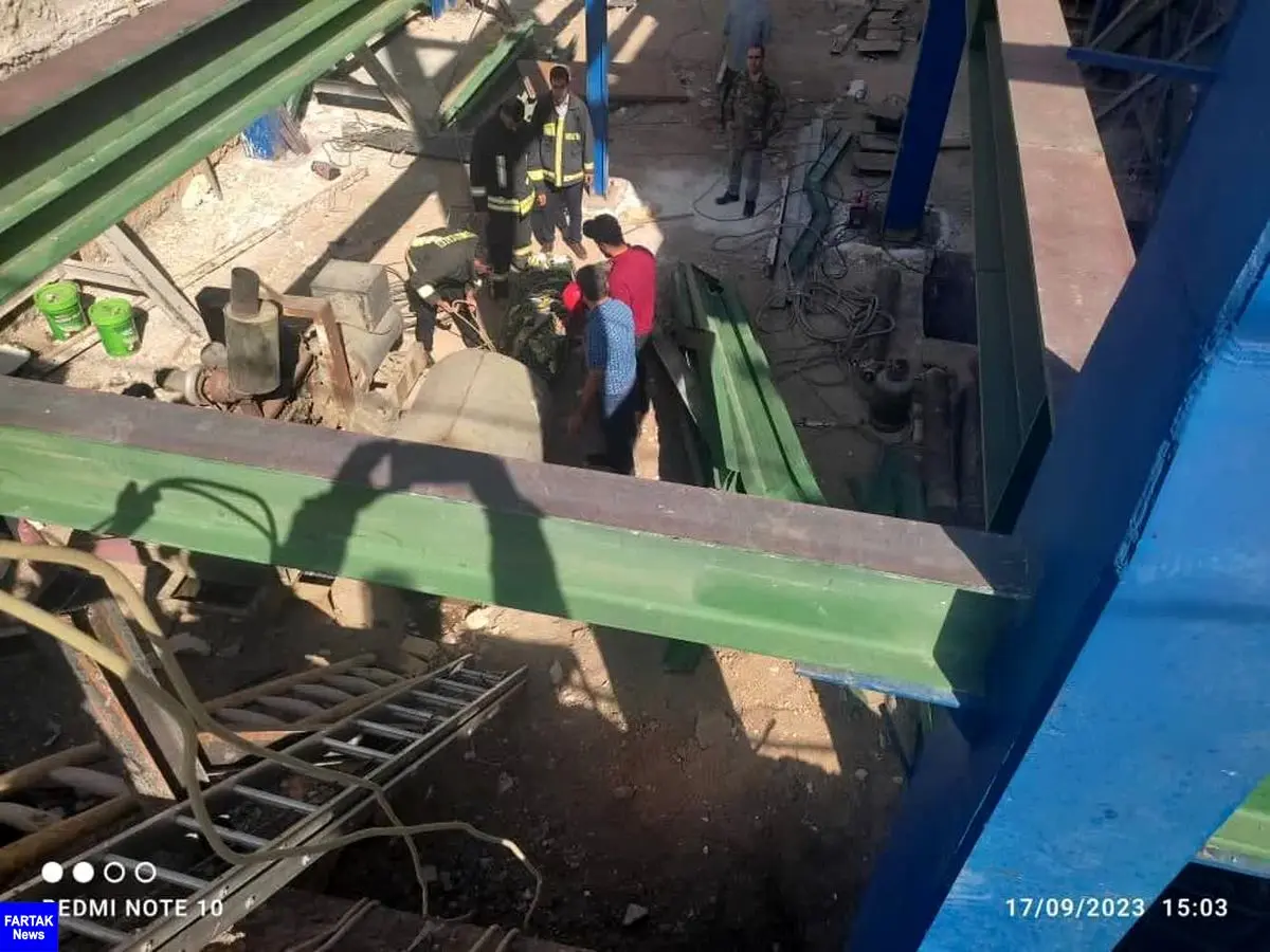 سقوط فرد جوشکار از طبقه چهارم ساختمان نیمه کاره در میدان مرکزی کرمانشاه