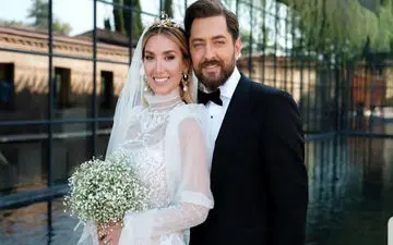 عکسی از همسر بهرام رادان بعد عروسیشان | مینا مختاری زیباتر از آیسان آقاخانی است ؟