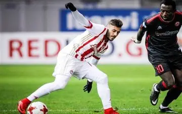 طوفان المپیاکوس با گلزنی انصاری‌فرد 