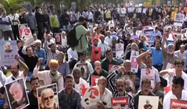 تظاهرات ضدآمریکایی مردم در بمبئی هند + فیلم