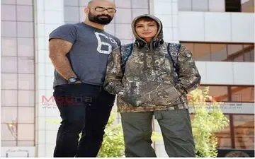 تیپ پسرانه حدیثه تهرانی به همراه همسرش (عکس)