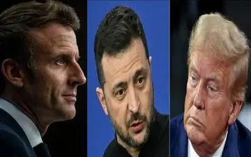 دیدار «زلنسکی» با «ماکرون» و «ترامپ» + ویدئو