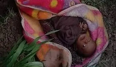 کشف نوزاد دختر زنده به گور شده در هندوستان! +فیلم