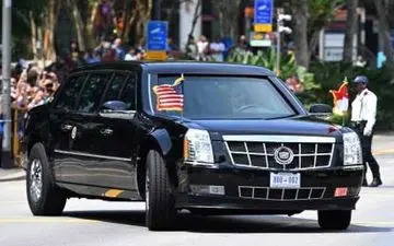 تصاویری از خودروی ترامپ در سنگاپور