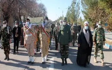 تشییع پیکر شهید گمنام در مرکز آموزش 05 کرمان