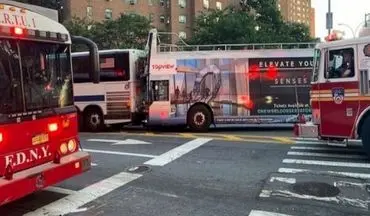 برخورد ۲ اتوبوس در نیویورک؛ ۸۰ نفر زخمی شدند