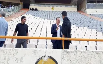 حاشیه بازی استقلال و مس کرمان|بازدید ماجدی از جایگاه بانوان