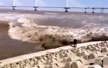 موج عظیمی که یک مرد میانسال را بلعید! 