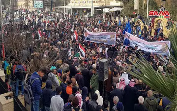 تجمع اعتراضی مردم الحسکه سوریه علیه ترکیه
