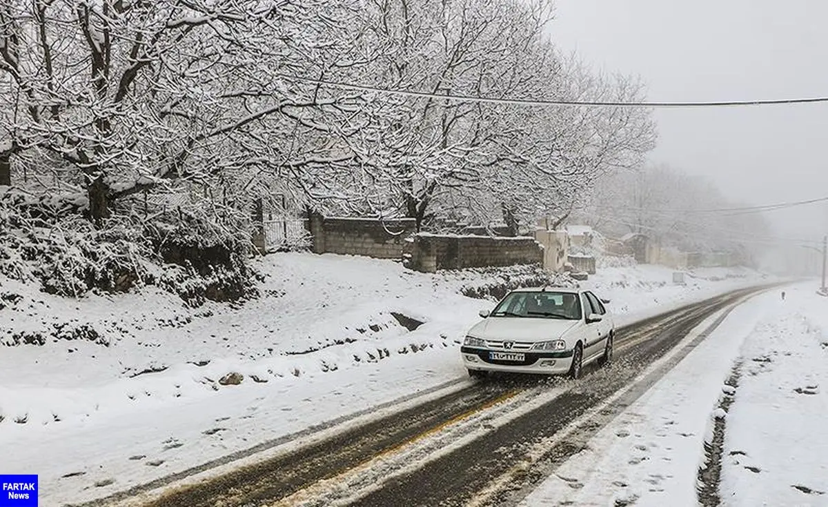  برف و باران در جاده‌های بیش از ۱۰ استان