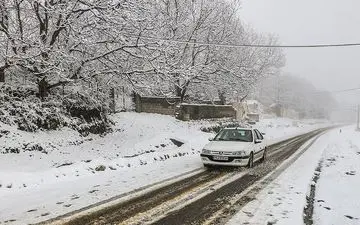  برف و باران در جاده‌های بیش از ۱۰ استان