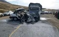 مرگ دلخراش عروس و داماد در تصادف با کامیون