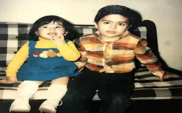 کودکی خانوم بازیگر در کنار برادرش (+عکس)