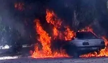 پنج سرنشین خودرو سواری در فارس در آتش سوختند
