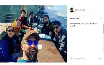 عکس یادگاری که بهرام رادان و فاطمه معتمدآریا در کنار ساحل منتشر کرد +عکس