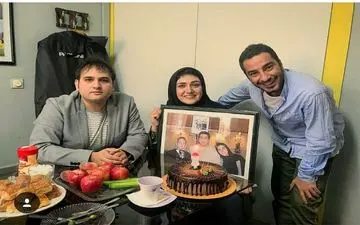 نوید محمدزاده و رضا درمیشیان در جشن تولد باران کوثری | عکس