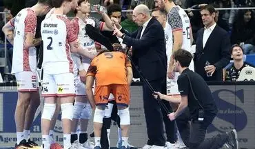 والیبال ایتالیا | شب تلخ شاگردان پیاتزا؛ میلان با نتیجه‌ای سنگین مغلوب پروجا شد