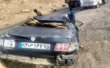 واژگونی خودروی سمند در جاده خاش به ایرانشهر ۲ کشته بر جا گذاشت