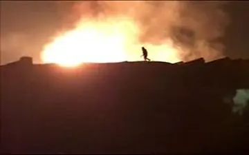 انفجار لوله گاز بر اثر رانش زمین در طالقان + فیلم 