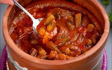 طرز تهیه خورشت بامیه لعابدار جاافتاده!
