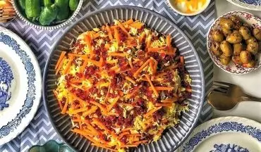 طرز تهیه هویج پلو مجلسی با مرغ؛ طعمی شیرین و جذاب برای مهمانی‌ها