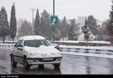 بارش برف در تفت یزد + تصاویر