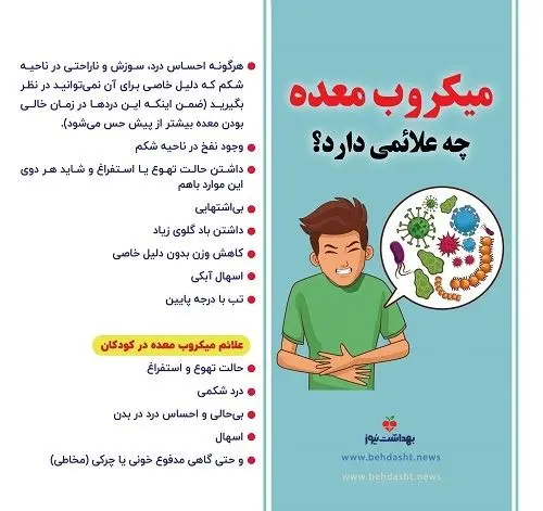 میکروب معده چه علائمی دارد؟ + اینفوگرافی