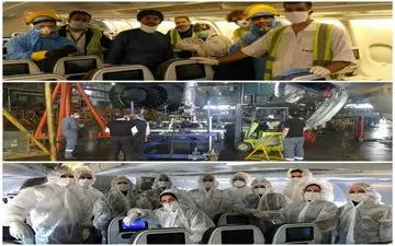 تلاش ستودنی کادر پروازی، متخصصان مهندسی وتعمیرات وتلاشگران خدمات فرودگاهی "هما" در انجام پروازهای ویژه