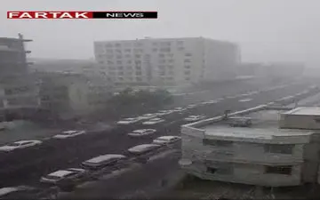 بارش برف در تهران + فیلم